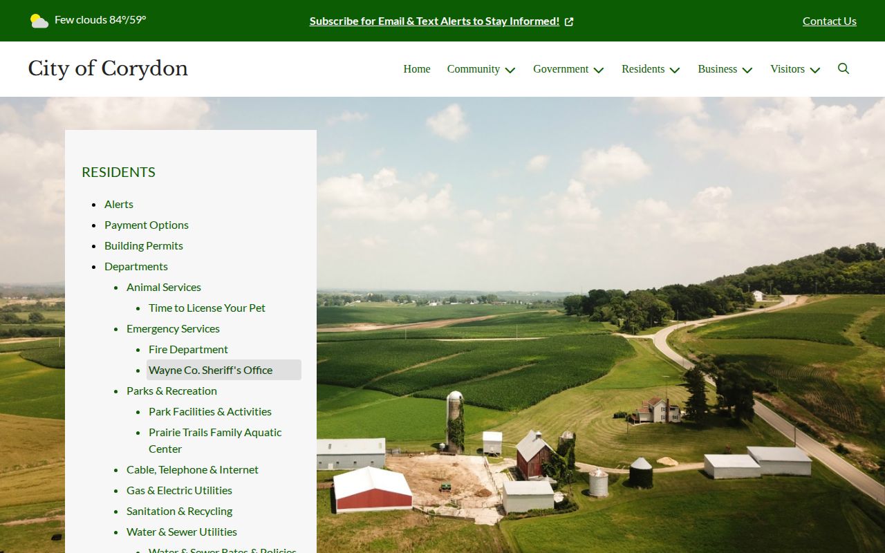 Corydon official sheriff policing page for arrest records