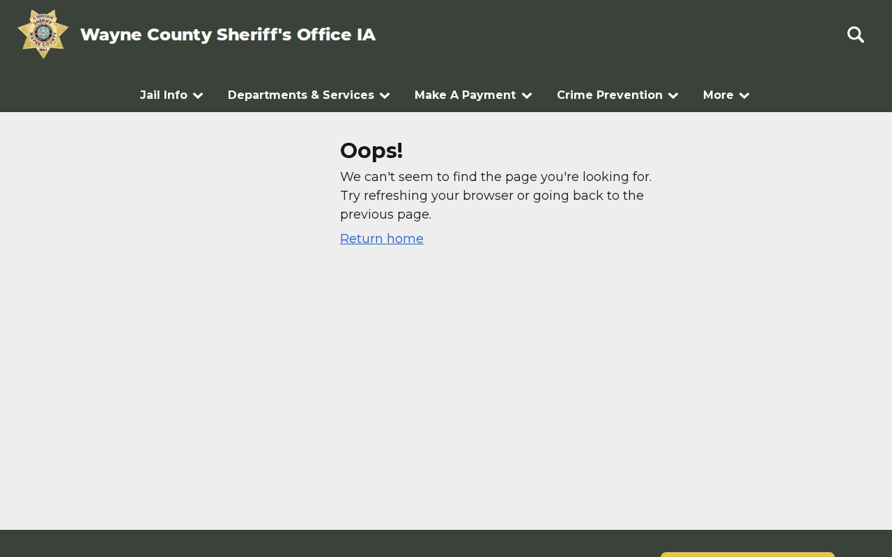 Wayne County Sheriff's Office official crime news and press release archive